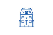 Cute family house line icon concept