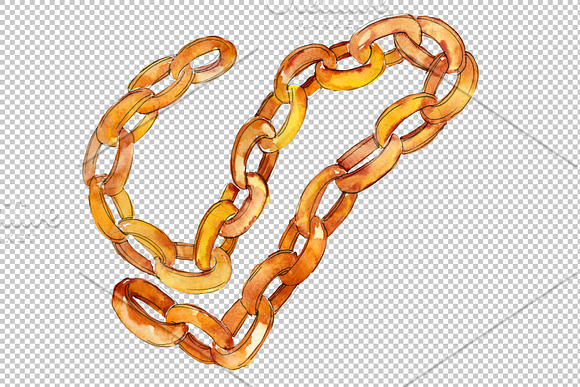 Chains, leather belts Watercolor png in Illustrations - product preview 1