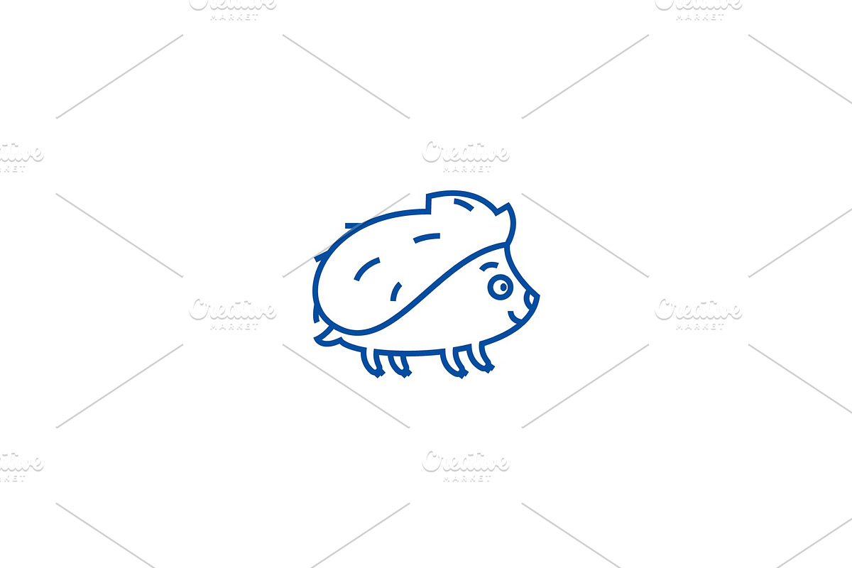 Cute hedgehong line icon concept in Illustrations - product preview 8