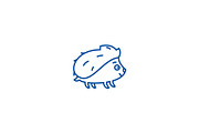 Cute hedgehong line icon concept