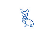 Cute kangaroo line icon concept