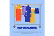 Dry Cleaning Clothing Poster Vector