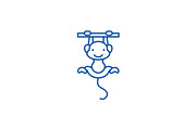 Cute monkey line icon concept. Cute