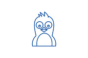 Cute penguin line icon concept. Cute