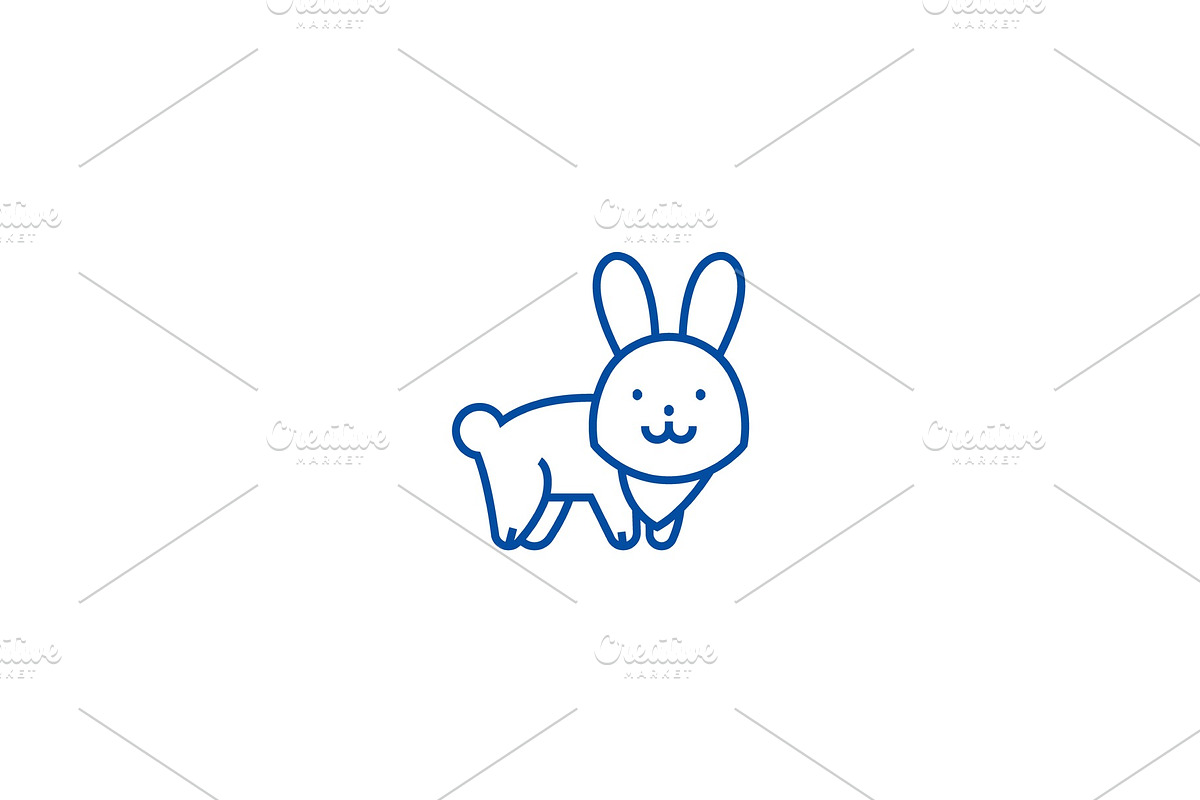 Cute rabbit line icon concept. Cute in Illustrations - product preview 8