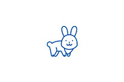 Cute rabbit line icon concept. Cute