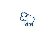 Cute sheep line icon concept. Cute