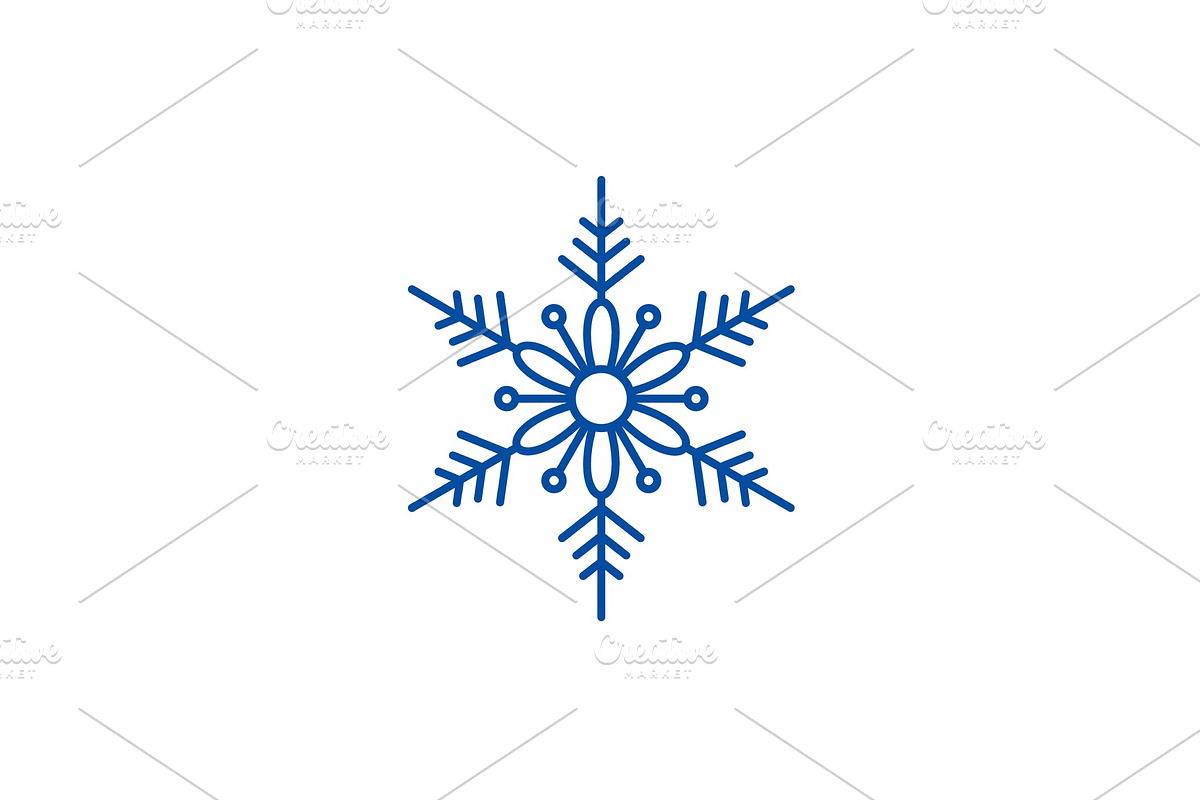 Cute snowflake line icon concept in Objects - product preview 8