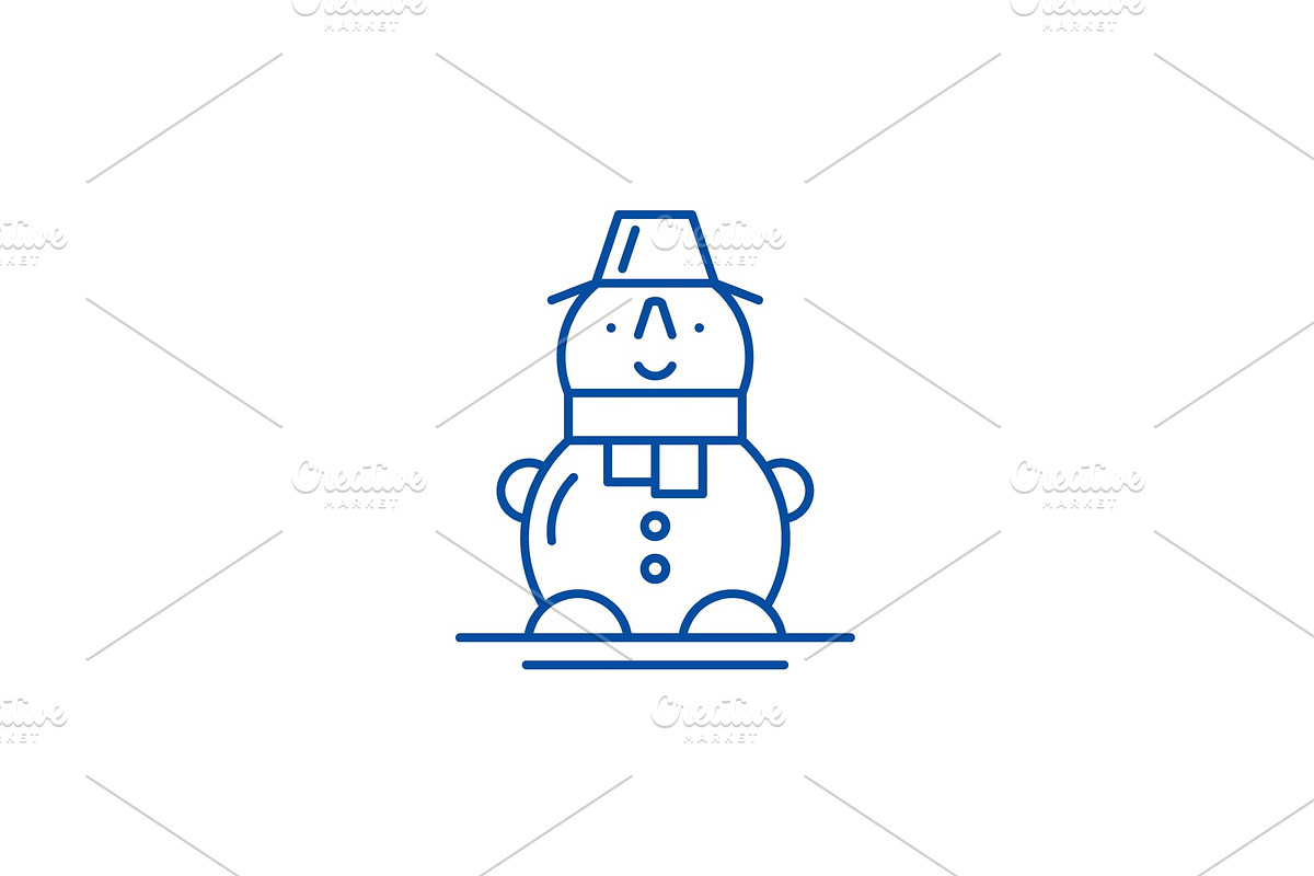 Cute snowman line icon concept. Cute in Objects - product preview 8