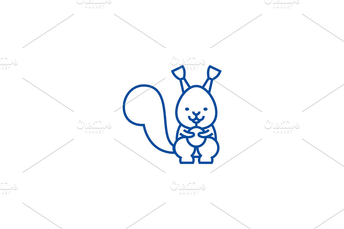 Cute squirrel line icon concept in Illustrations - product preview 8