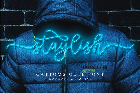 Cattoms Cute Script Fonts in Cute Fonts - product preview 5