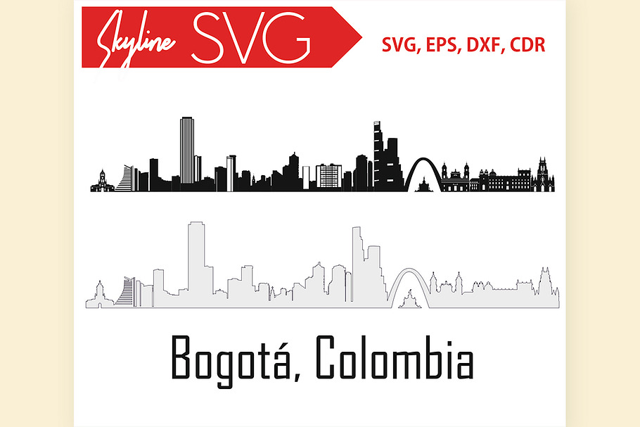 Bogota Colombia SVG City Skyline in Illustrations - product preview 8