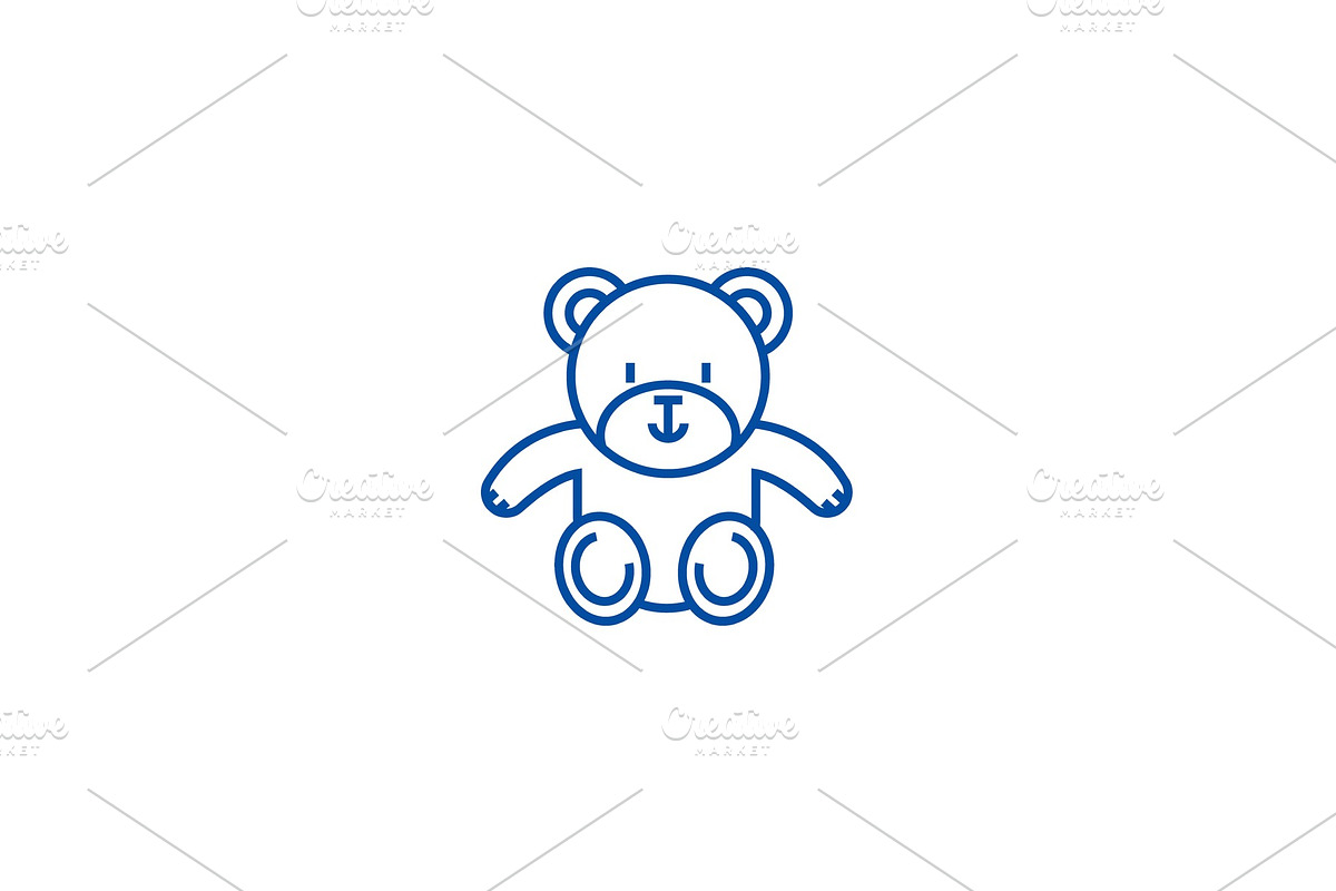 Cute teddy bear line icon concept in Illustrations - product preview 8