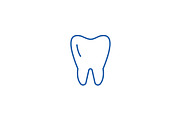 Cute tooth line icon concept. Cute