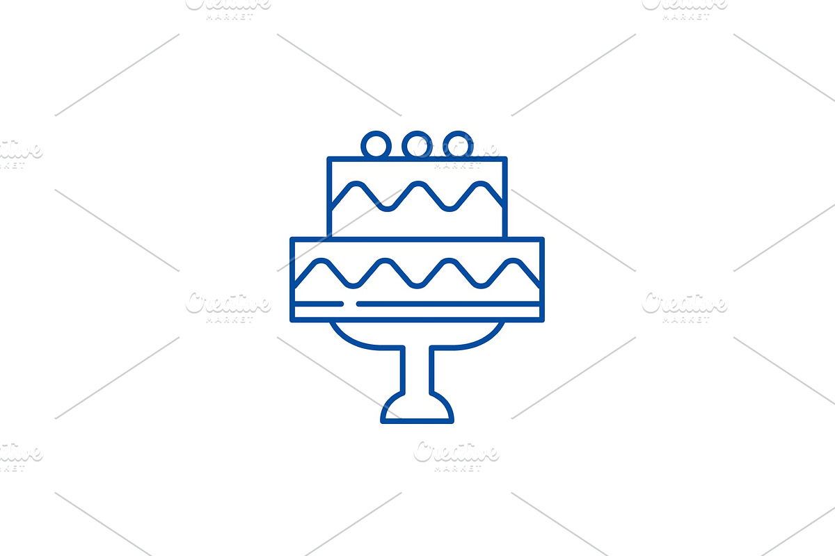 Cute wedding cake line icon concept in Illustrations - product preview 8