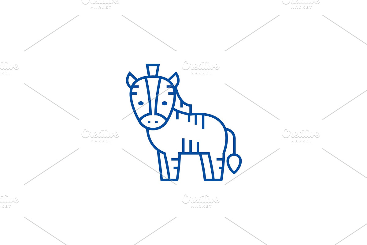 Cute zebra line icon concept. Cute in Illustrations - product preview 8
