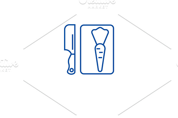 Cutting board line icon concept
