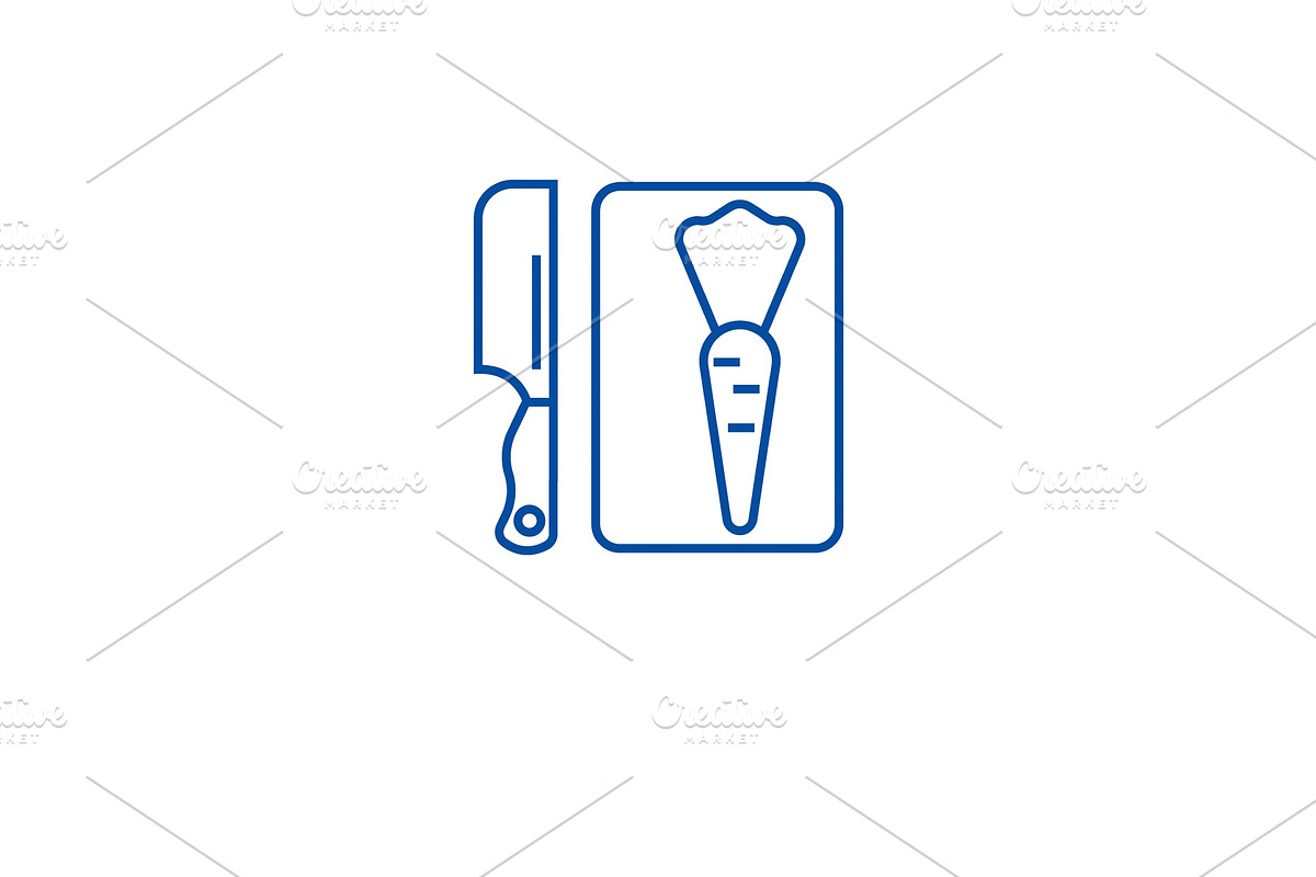 Cutting board line icon concept in Illustrations - product preview 8