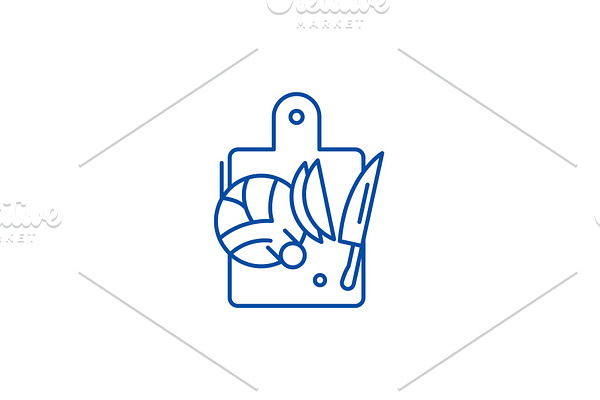 Cutting vegetables line icon concept
