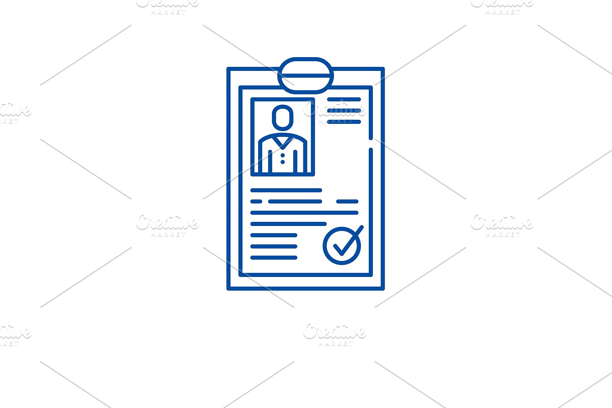 Cv resume line icon concept. Cv in Illustrations - product preview 8