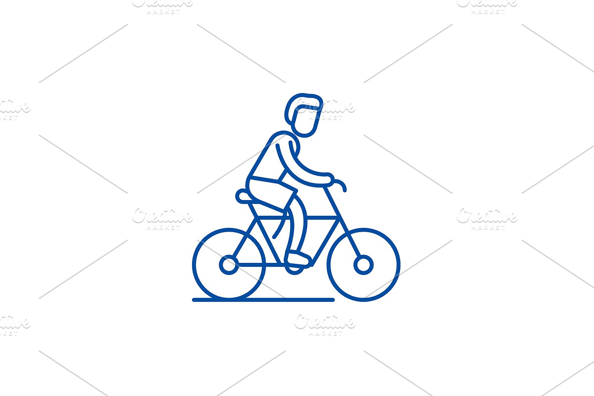 Cycling trip line icon concept in Illustrations - product preview 8
