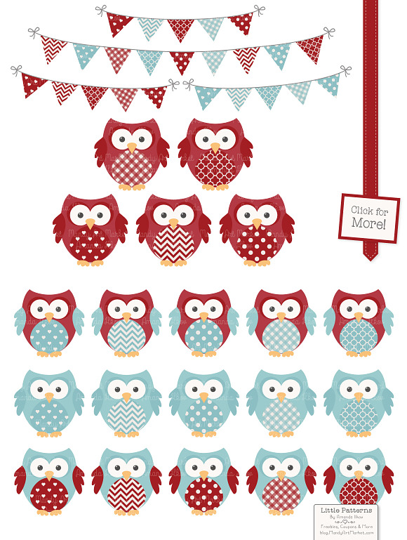 Robins Egg & Red Vector Owls & Paper in Illustrations - product preview 1