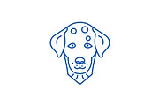 Dalmatian, dog line icon concept