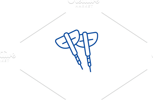 Darts line icon concept. Darts flat
