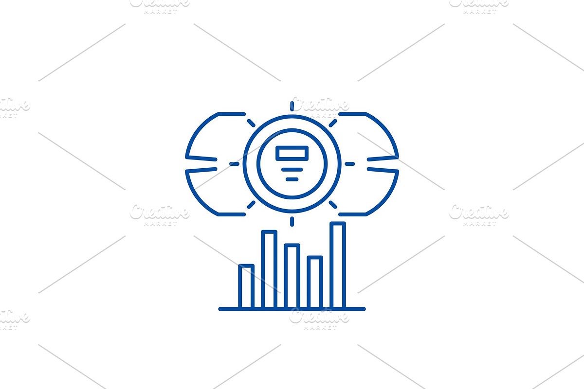 Dashboard metrics line icon concept in Illustrations - product preview 8