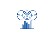 Dashboard metrics line icon concept