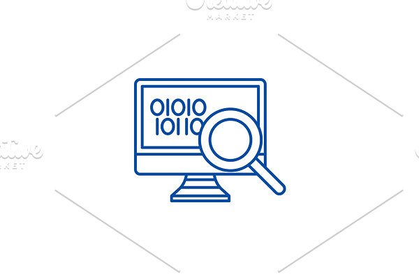 Data analysis line icon concept
