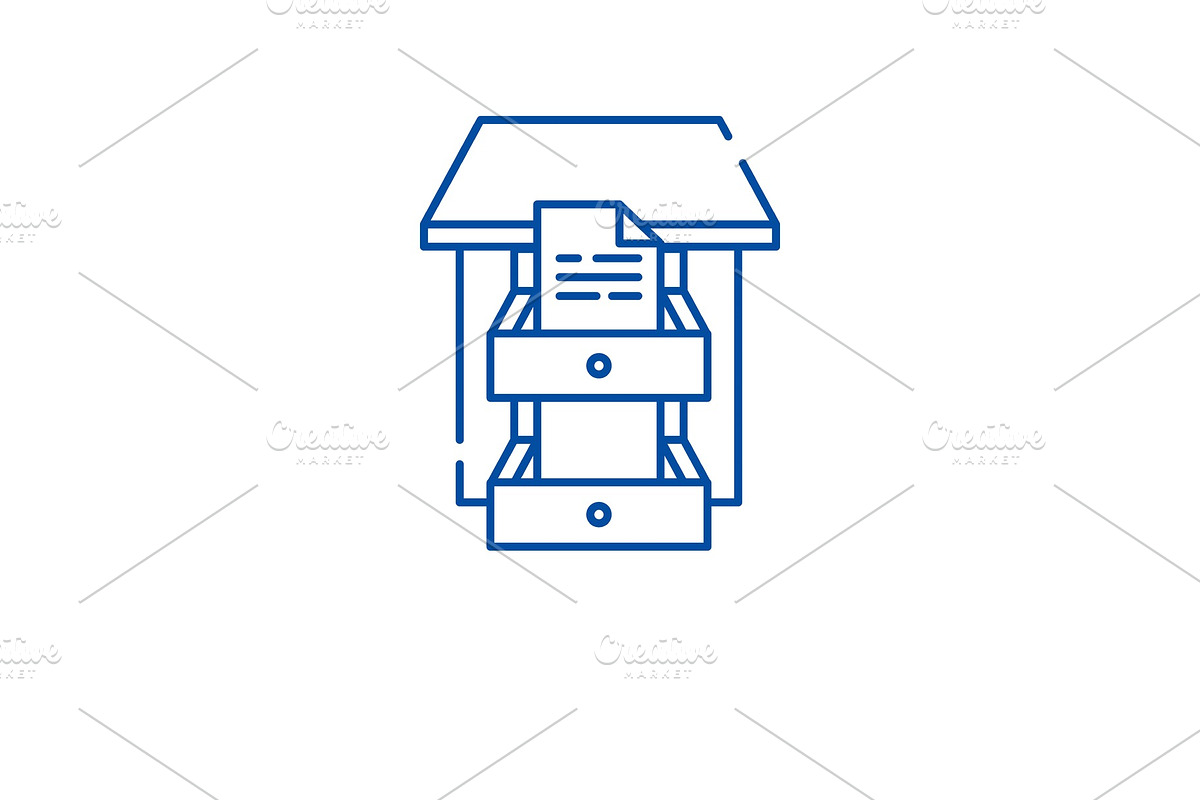 Data archive line icon concept. Data in Illustrations - product preview 8