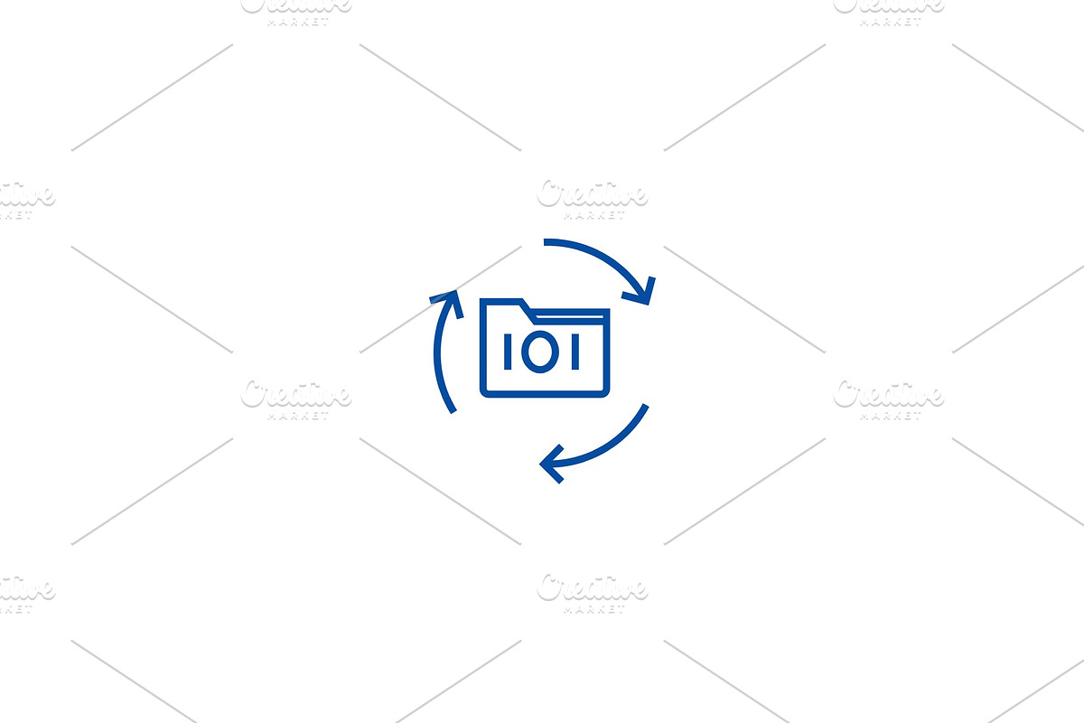 Data backup line icon concept. Data in Illustrations - product preview 8
