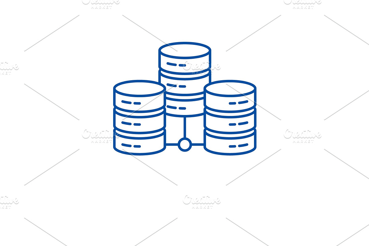 Data center line icon concept. Data in Illustrations - product preview 8