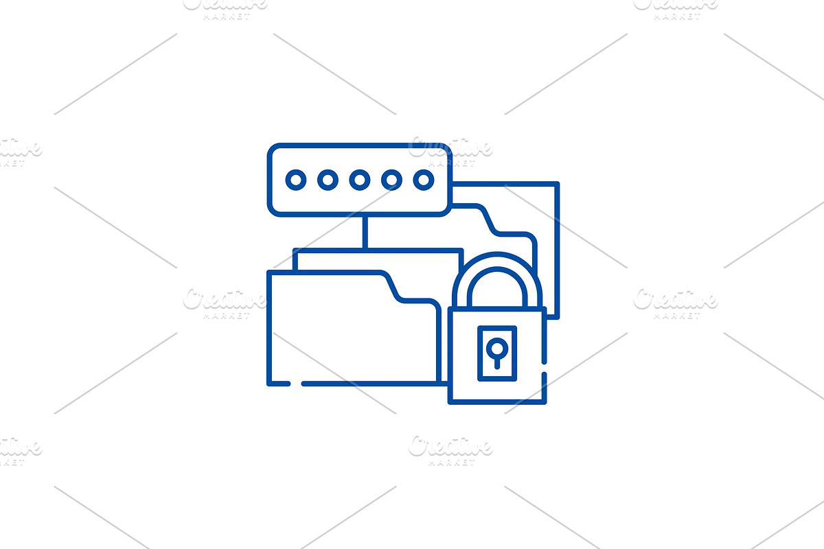 Data encryption line icon concept in Illustrations - product preview 8