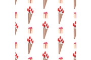 Seamless Pattern with Tulips Wrapped