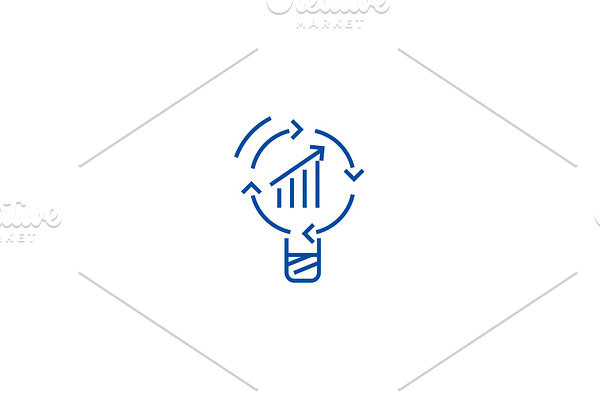 Data insight, idea line icon concept
