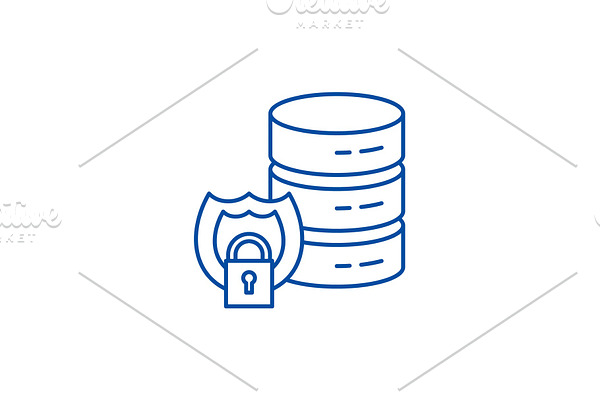 Data protection line icon concept