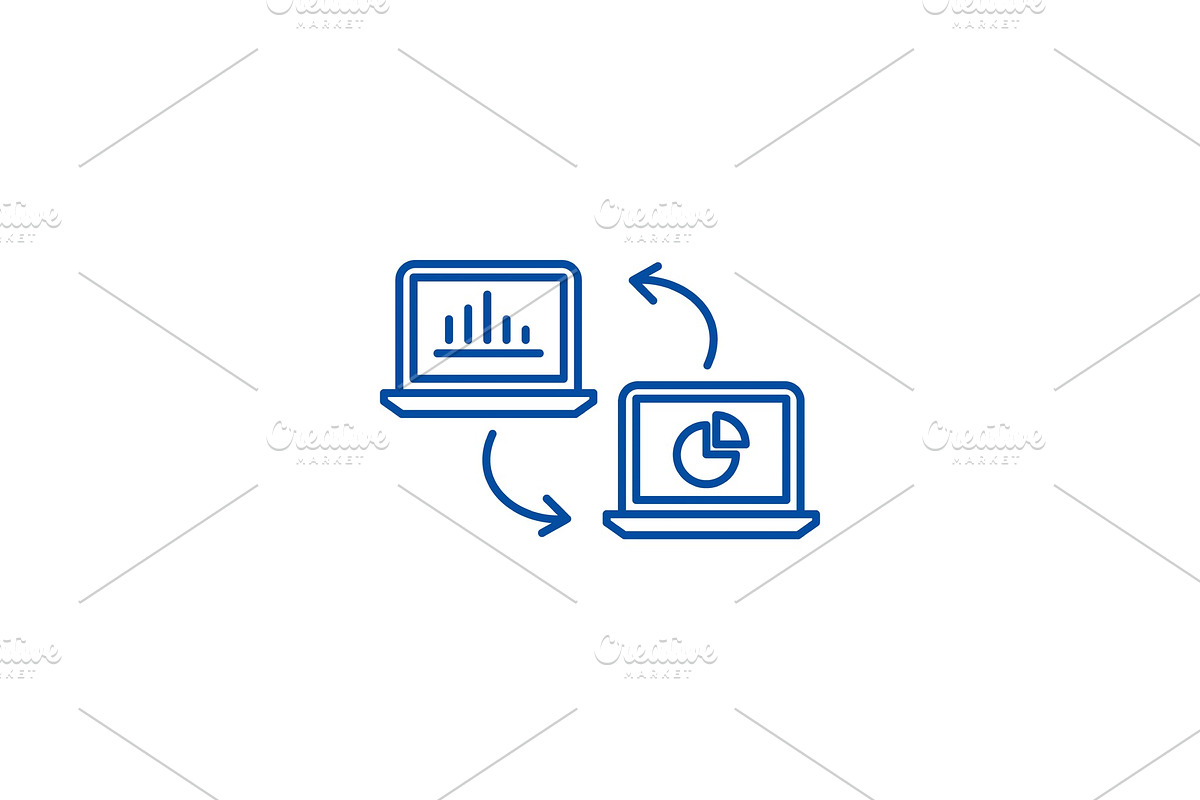 Data update line icon concept. Data in Illustrations - product preview 8