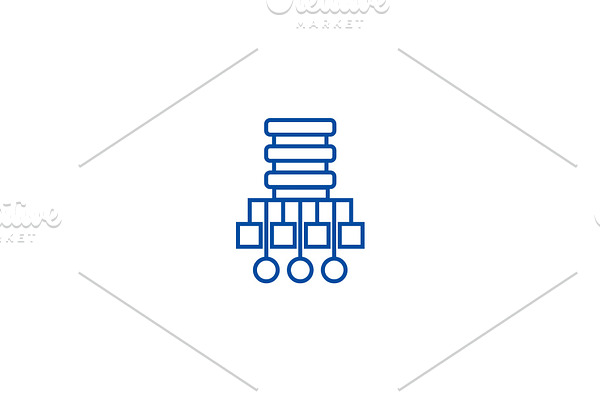 Database network illustration line