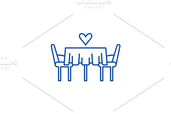 Date in the restaurant line icon