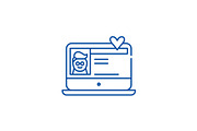 Dating service line icon concept