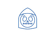Death emoji line icon concept. Death