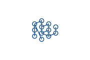 Deep learning concept line icon