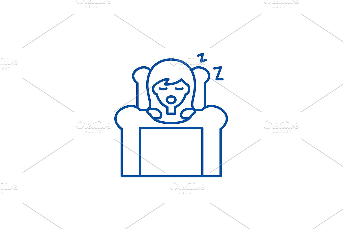 Deep sleep line icon concept. Deep in Illustrations - product preview 8