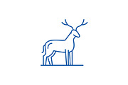 Deer line icon concept. Deer flat
