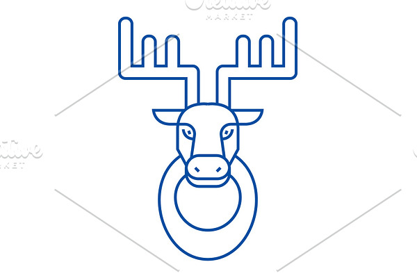 Deer head line icon concept. Deer