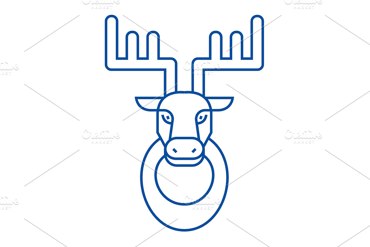 Deer head line icon concept. Deer in Illustrations - product preview 8