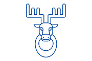Deer head line icon concept. Deer