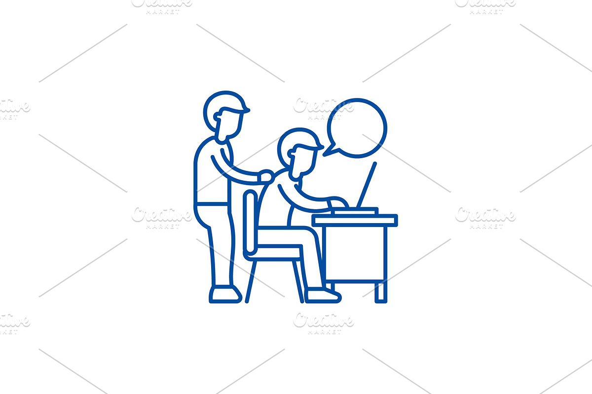 Delegation of work line icon concept in Illustrations - product preview 8